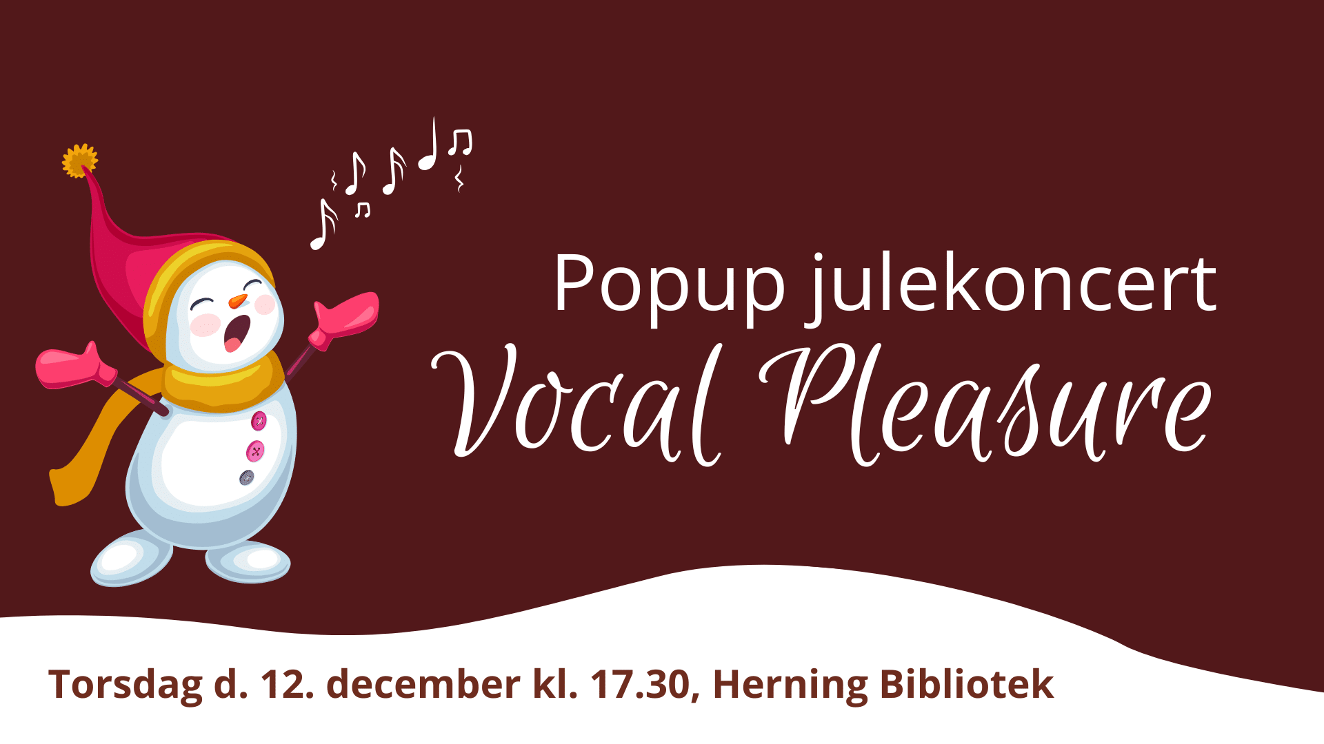 Popup julekoncert med Vocal Pleasure på Herning Bibliotek